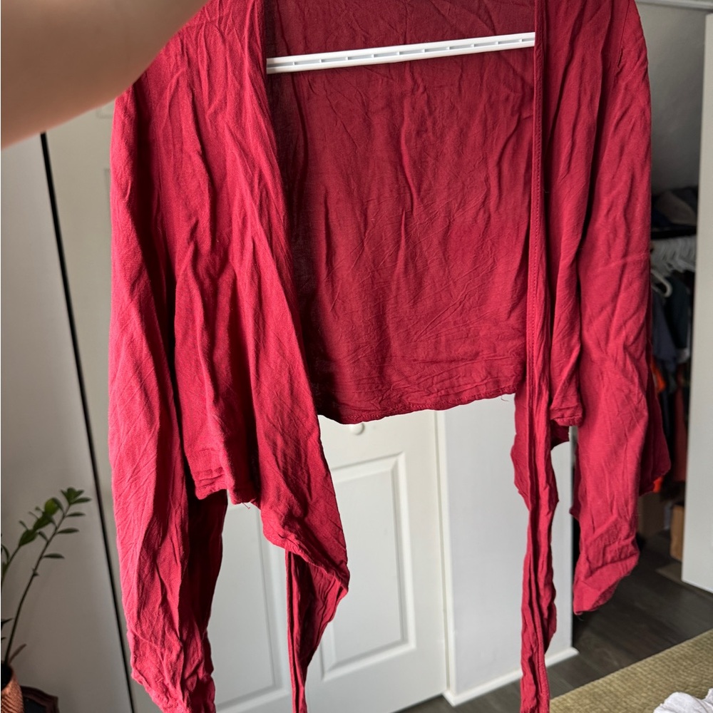 Red Wrap Top - Picture 7 of 9